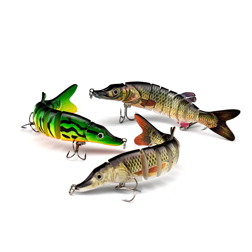 Overall view of pike lures multi-jointed swimbait