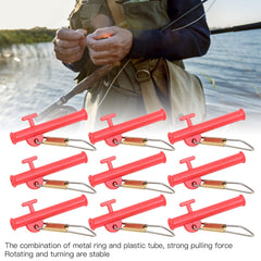 Pilipane fishing slider with metal snaps demonstrates strong pulling force for rigs.