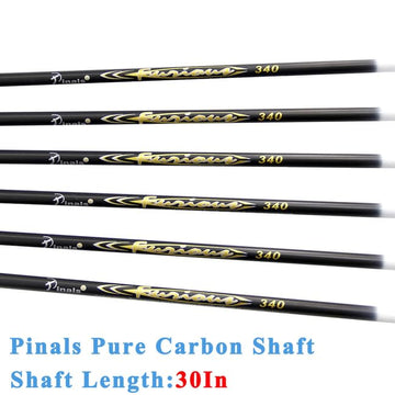 Pinals Archery 12-pack arrows with aluminum inserts included for easy customization.