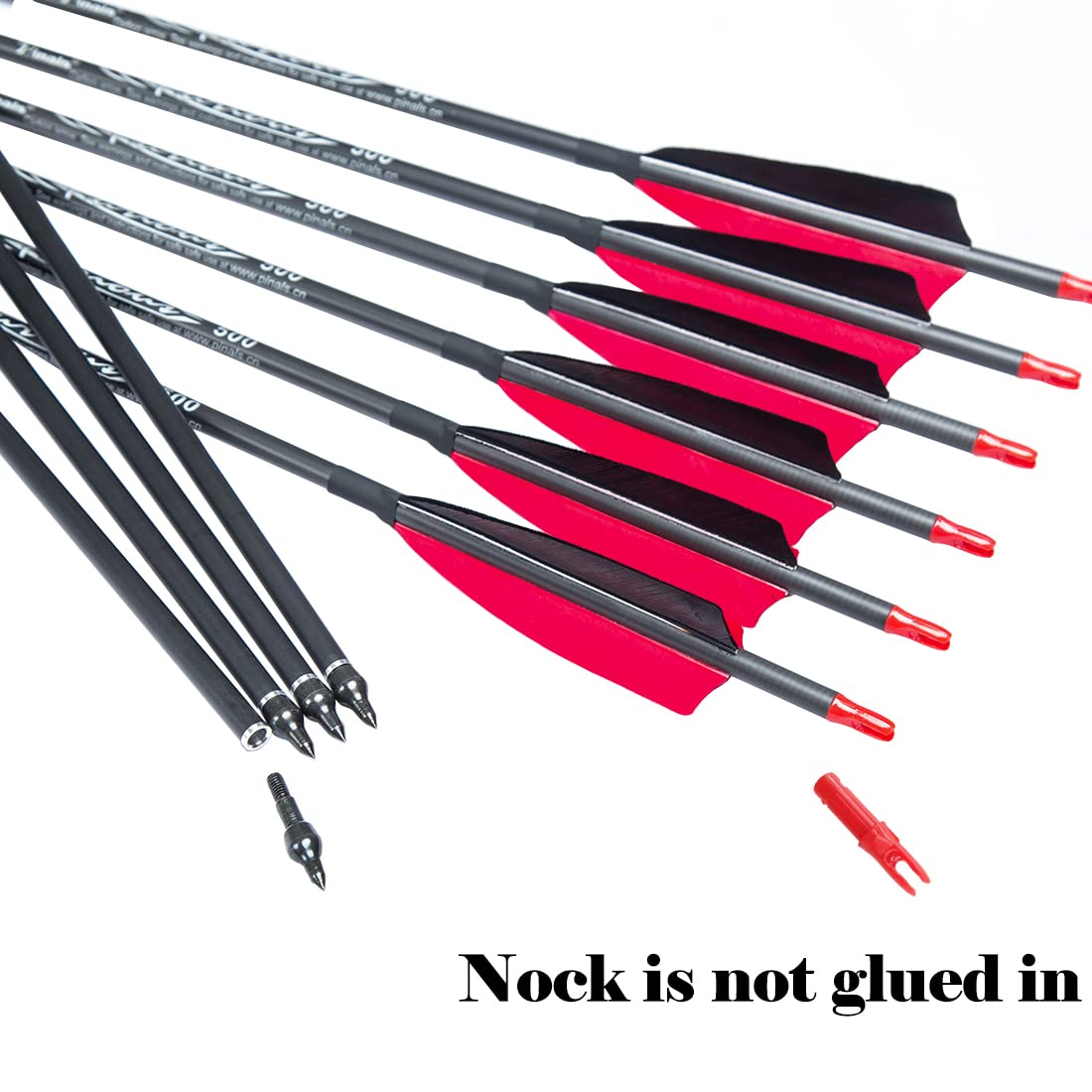 Pinals Archery carbon arrow, 32-inch spine 500 suited for longbows and recurve