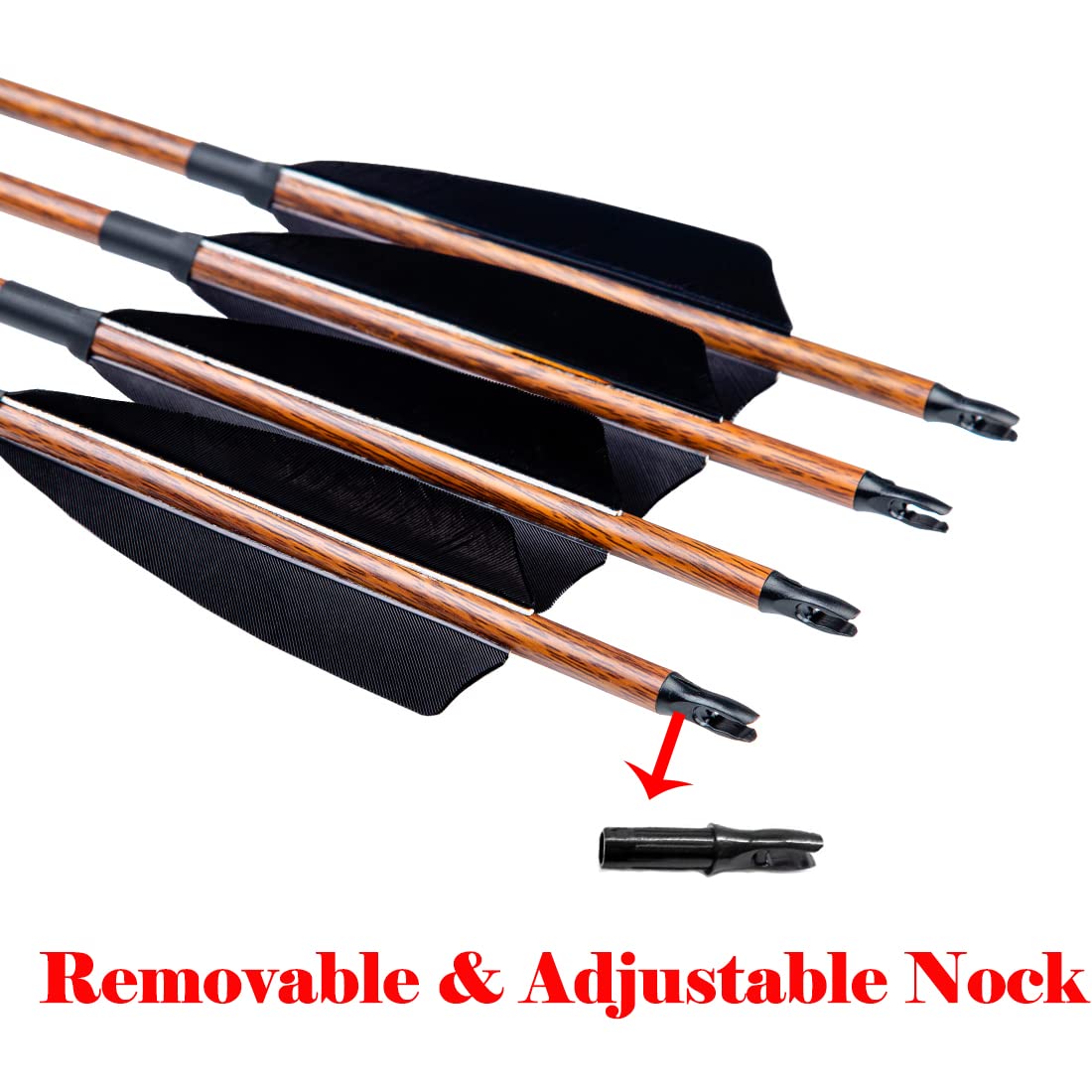 Pinals Archery adjustable nock for bow compatibility and quick tuning