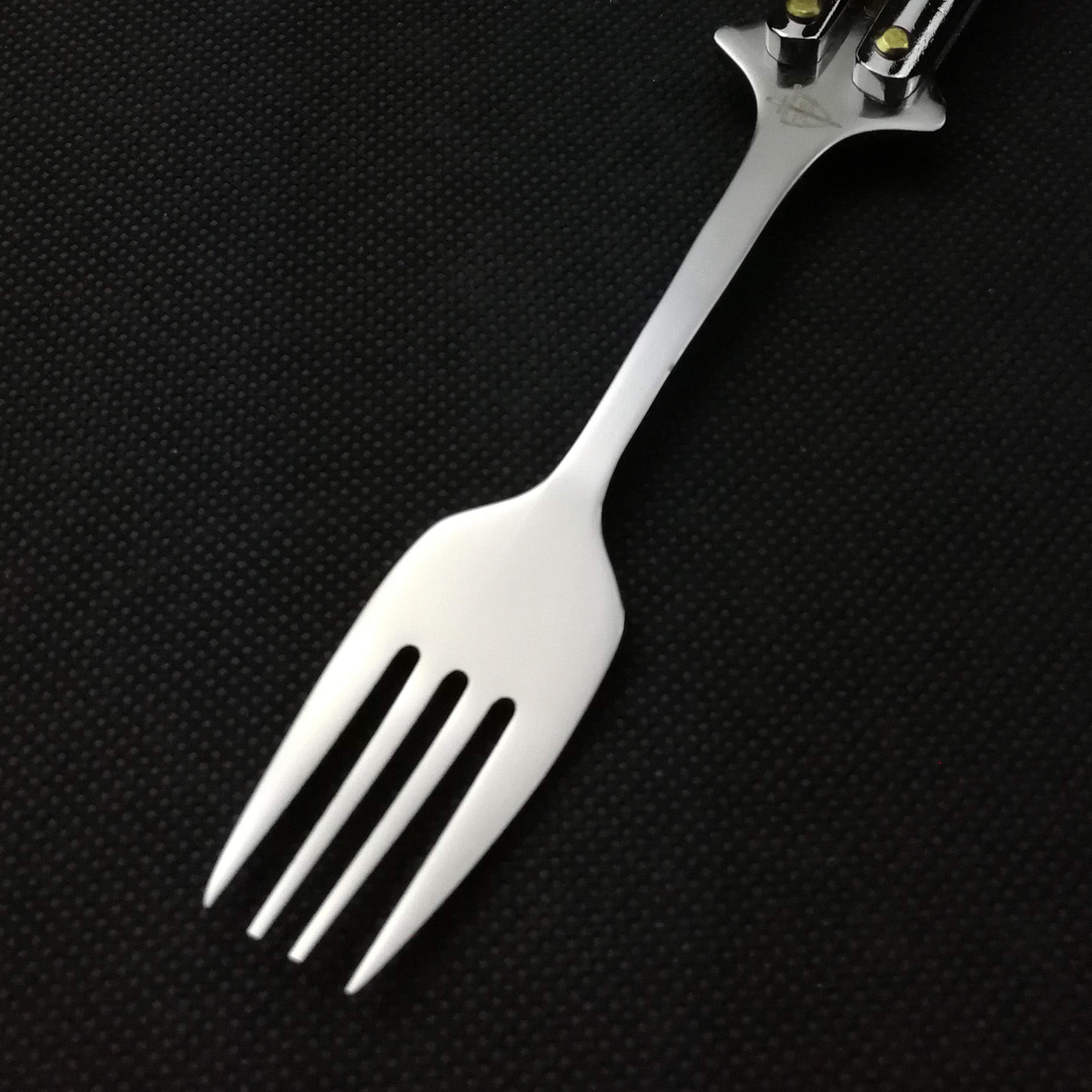 PinbWD butterfly fork and spoon aluminium handle for rugged camping.