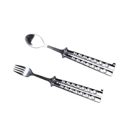 PinbWD butterfly fork and spoon overview for outdoor meals.