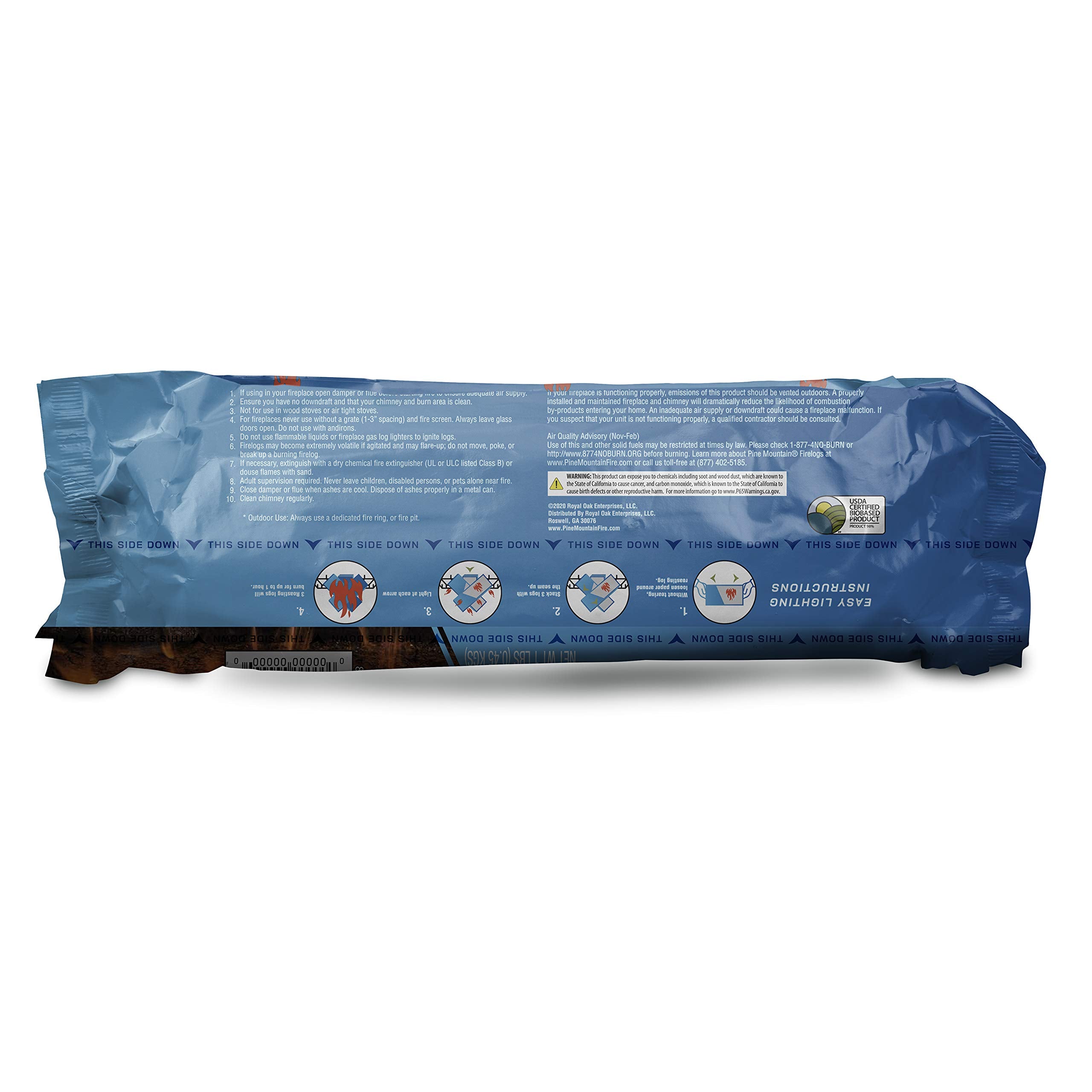 Pine Mountain Roasting Logs food grade ingredients for safe cooking fires