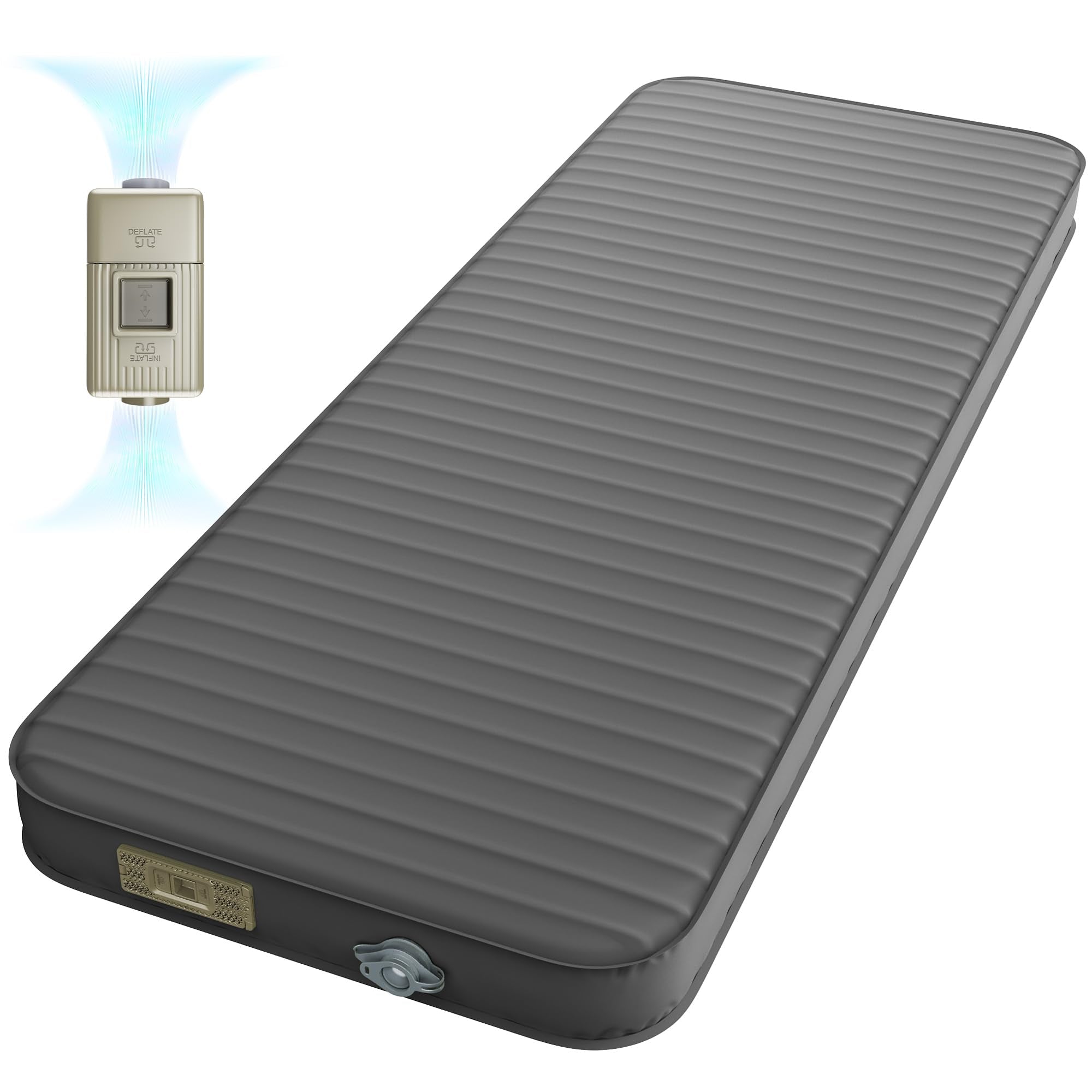 PineHike self-inflating sleeping pad close-up shows soft foam for quiet, comfortable nights.