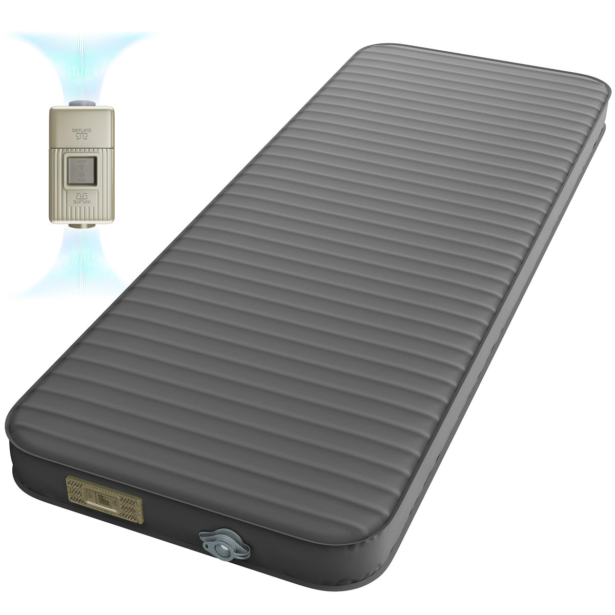 PineHike self-inflating sleeping pad close-up shows soft foam for quiet, comfortable nights.