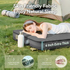 PineHike 4-inch thickness pad shows elevated sleeping with proper back support.