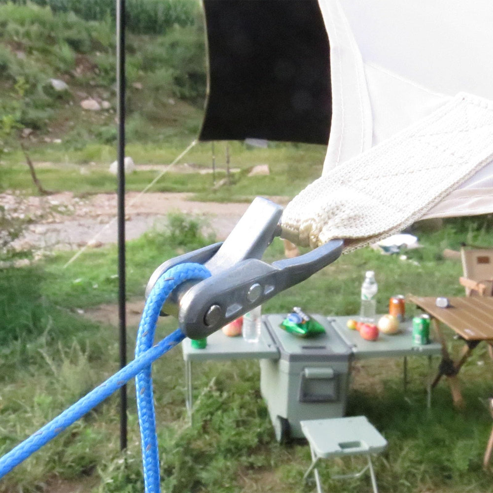 Pinenalo quick-adjust cam mechanism enables knot-free rope tightening