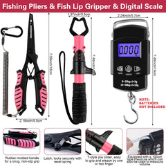 Organized pink 3-layer tackle box