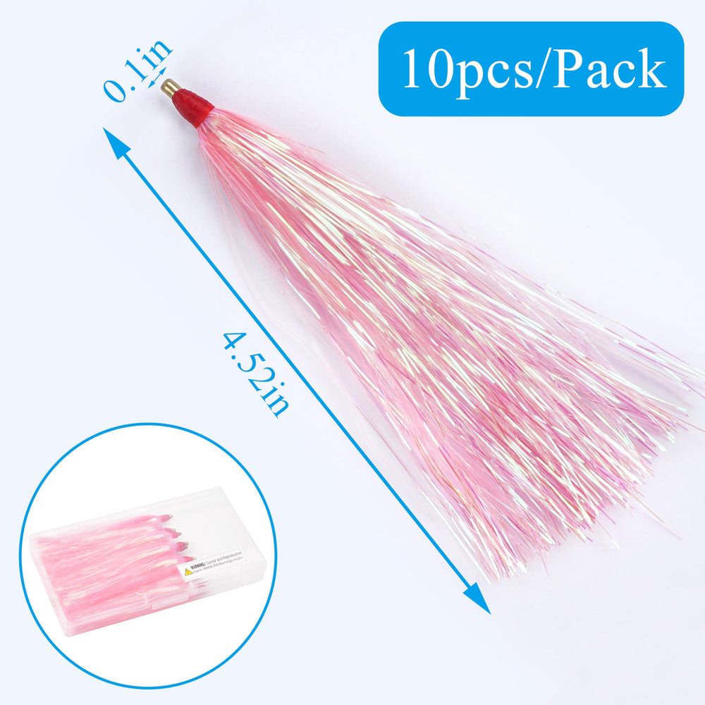 Mylar bucktail teaser close-up