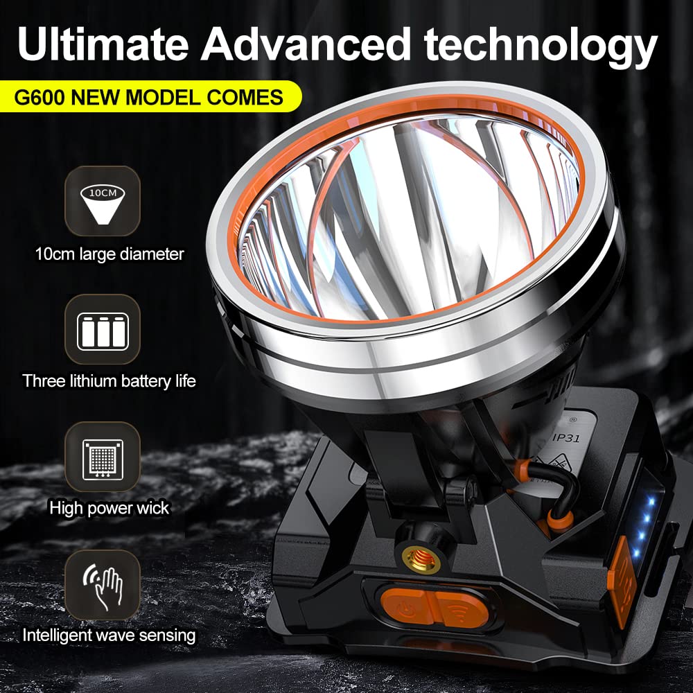 PINSAI headlamp adjustable-strap ensures secure, comfortable wear during activities.