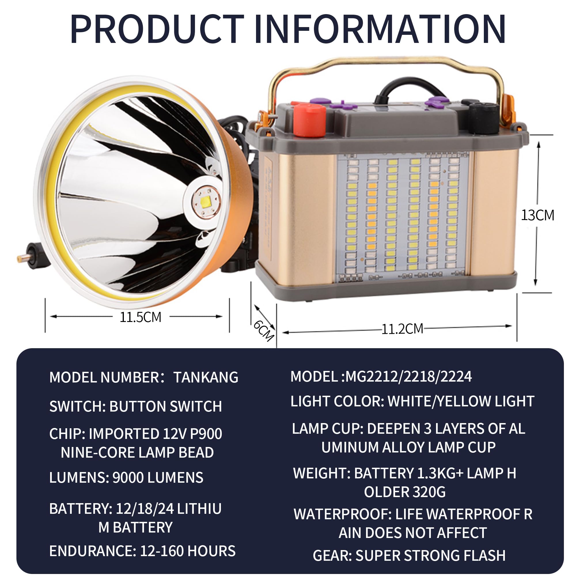 Pinsai headlight with 9-15 hour battery life for extended outings