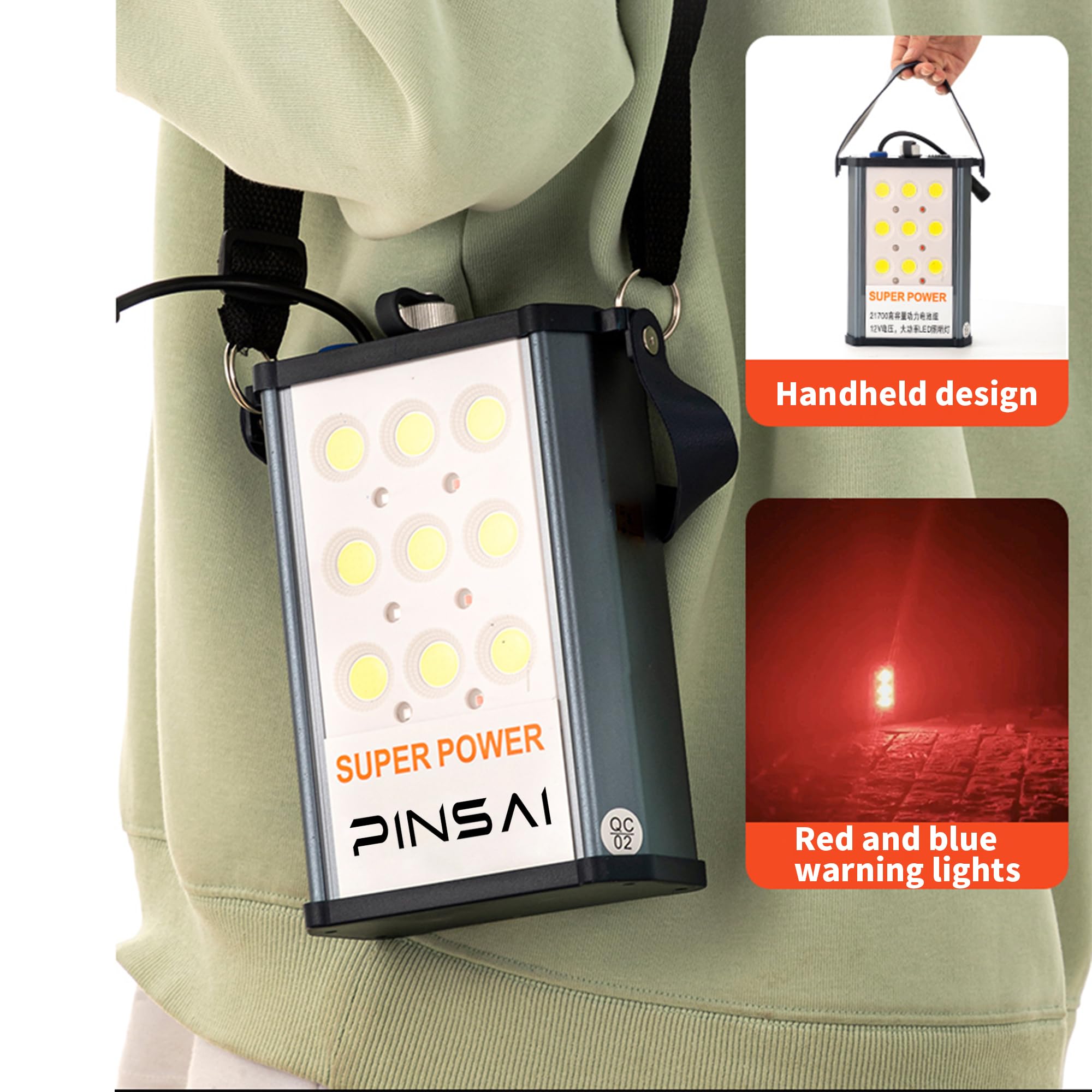 PINSAI LED beam reaches up to 1000 meters for long-range visibility.