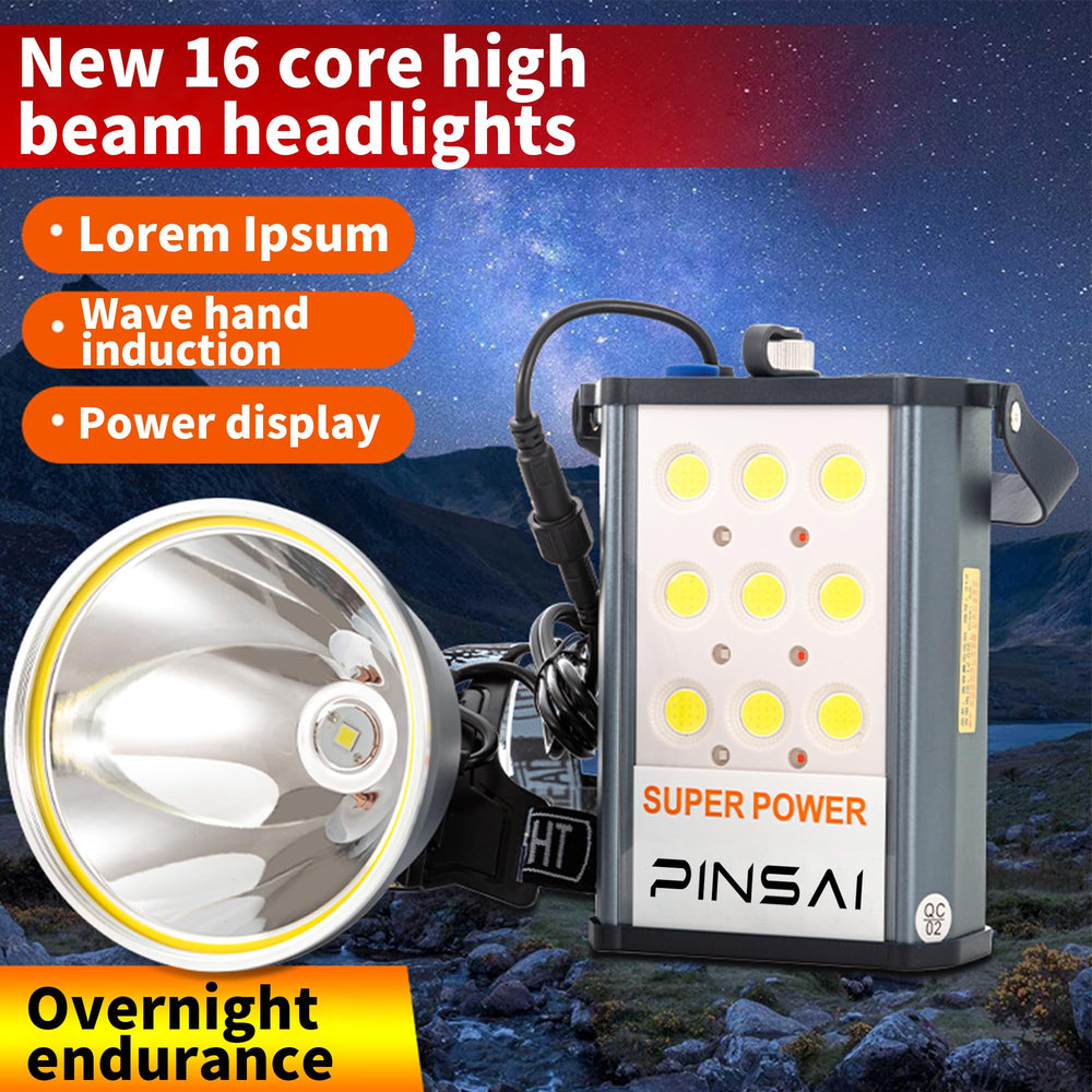 PINSAI headlamp with durable aluminum frame weather-tested for rugged use.