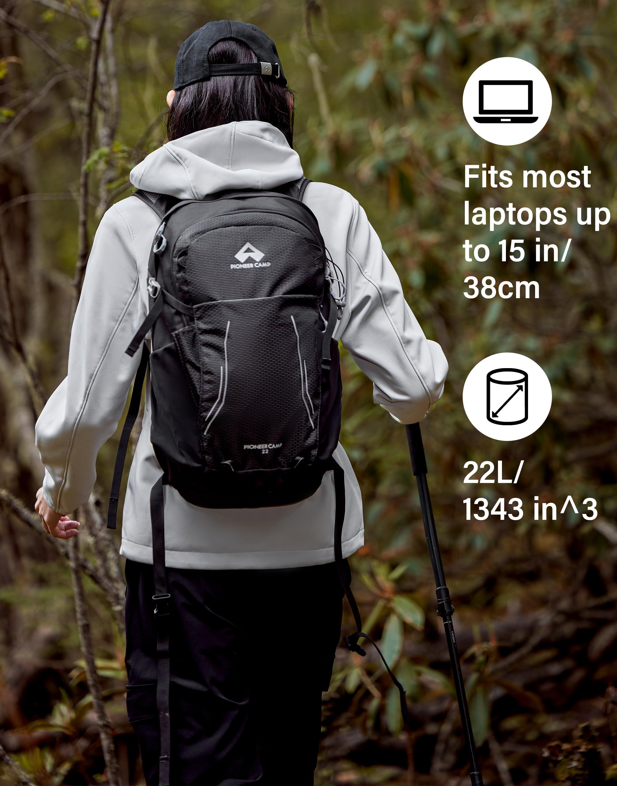 Pioneer Camp backpack with multiple compartments and anti-theft zippers for organized storage