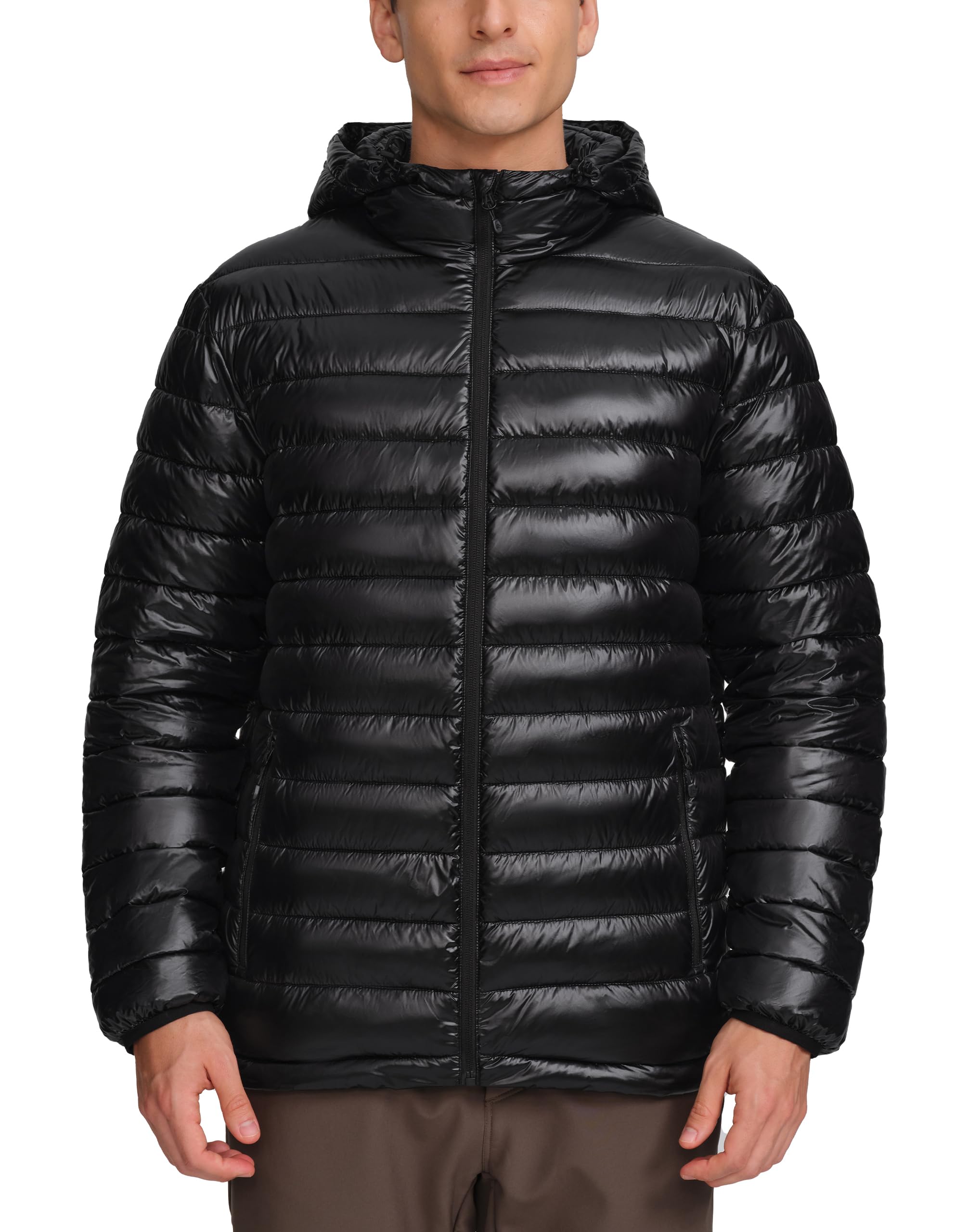 Pioneer Camp puffer jacket hooded front view for cold-weather warmth.