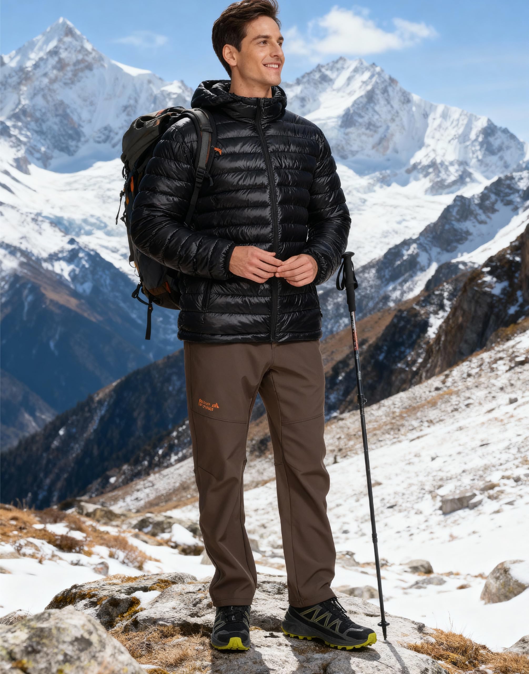 Pioneer Camp puffer jacket interior pocket layout for secure storage.