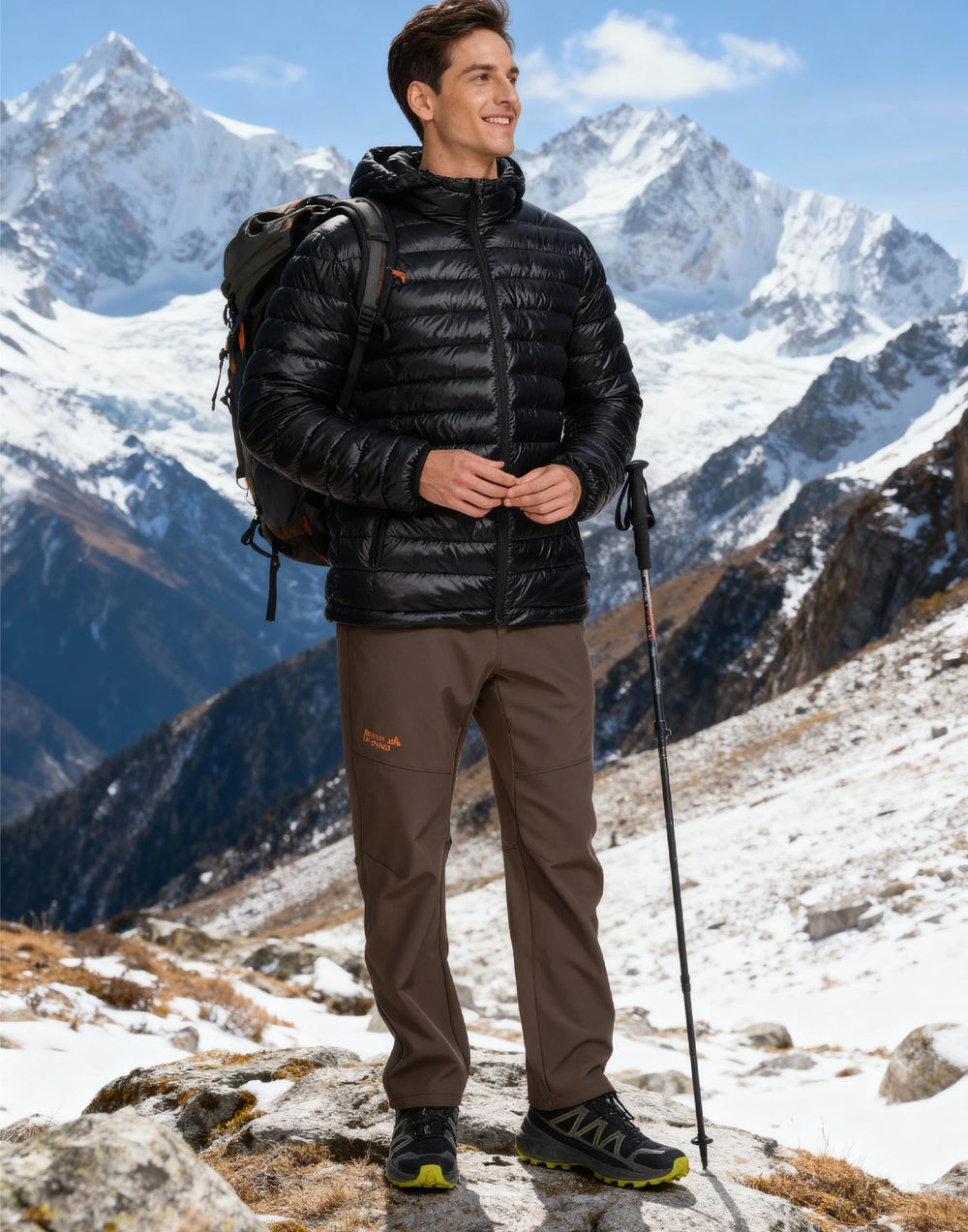 Pioneer Camp puffer jacket interior pocket layout for secure storage.