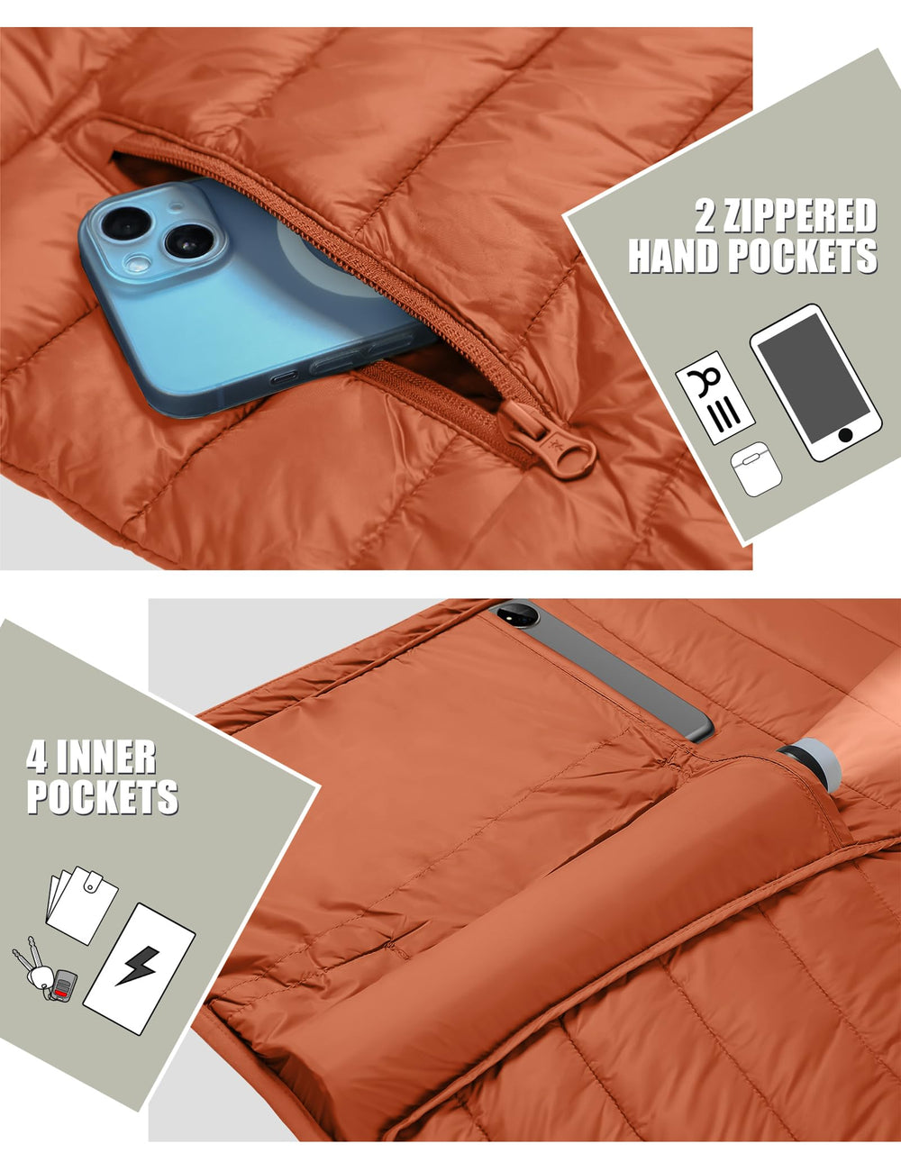 Pioneer Camp Puffer Jacket multiple pockets provides secure storage on outdoor adventures.