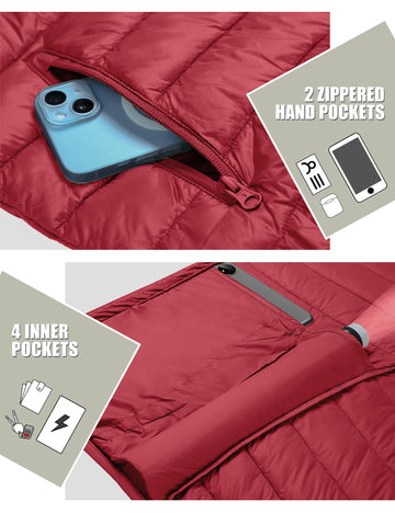 Pioneer Camp Puffer Six-Pocket Design keeps essentials secure during activities.