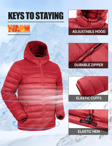 Pioneer Camp Puffer Windproof Cuffs and Hem seal warmth in windy conditions.