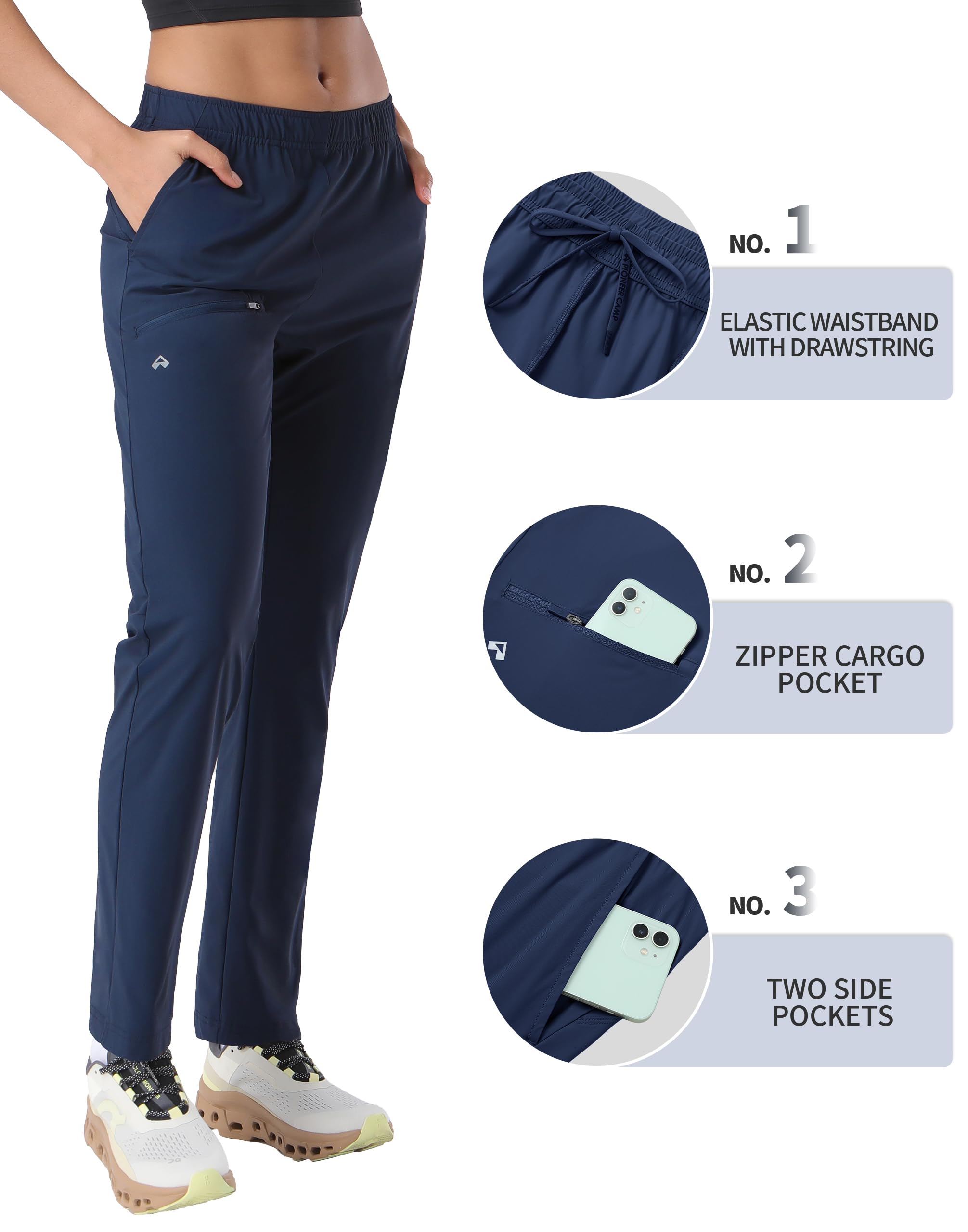 Pioneer Camp women's hiking pants front pockets and cargo pocket for secure essentials