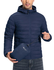 Pioneer Camp Puffer Jacket hooded front view offering warmth for cold winter commutes