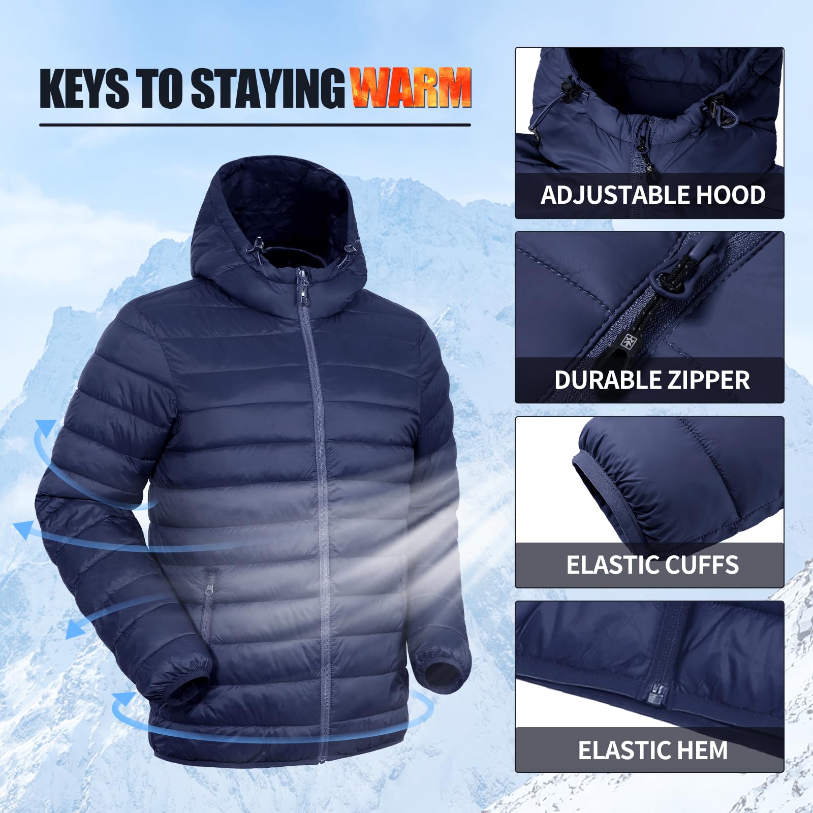 Pioneer Camp Puffer Jacket water-resistant 3000mm detail emphasizes dry comfort in light rain