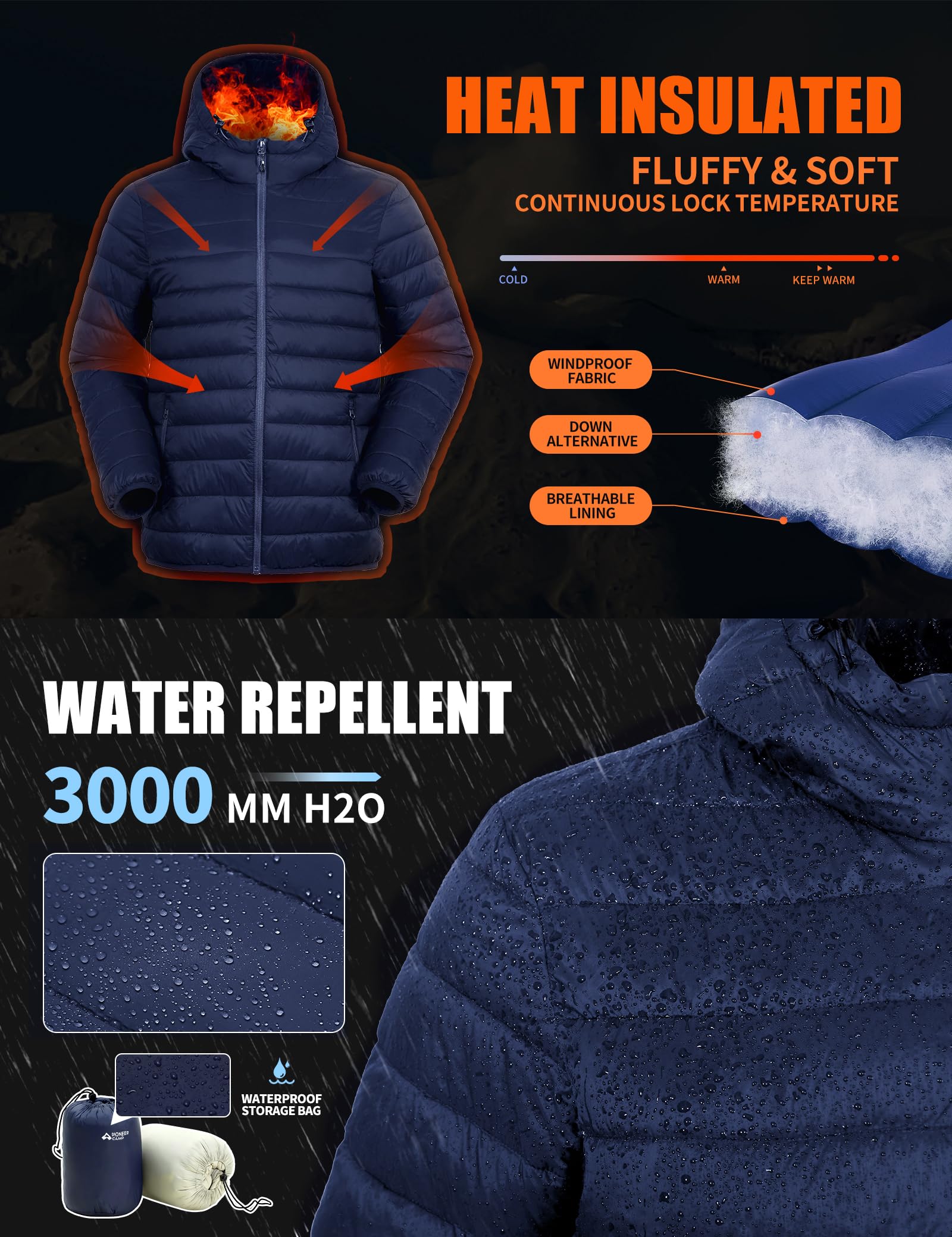 Pioneer Camp Puffer Jacket windproof cuffs close-up demonstrates secure fit in blustery conditions