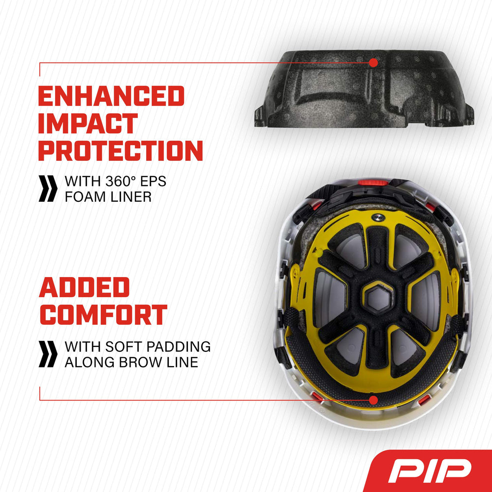 PIP Traverse 4-point chin strap ensures secure fit during climbs.