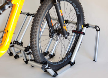 Pipeline Racks 3-Bike Truck Bed Rack wheel straps securing bikes