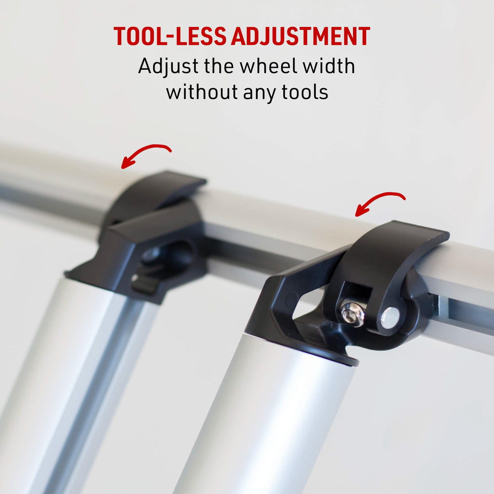Pipeline Racks bikes-stored-in-garage illustrates easy storage and clutter-free space.