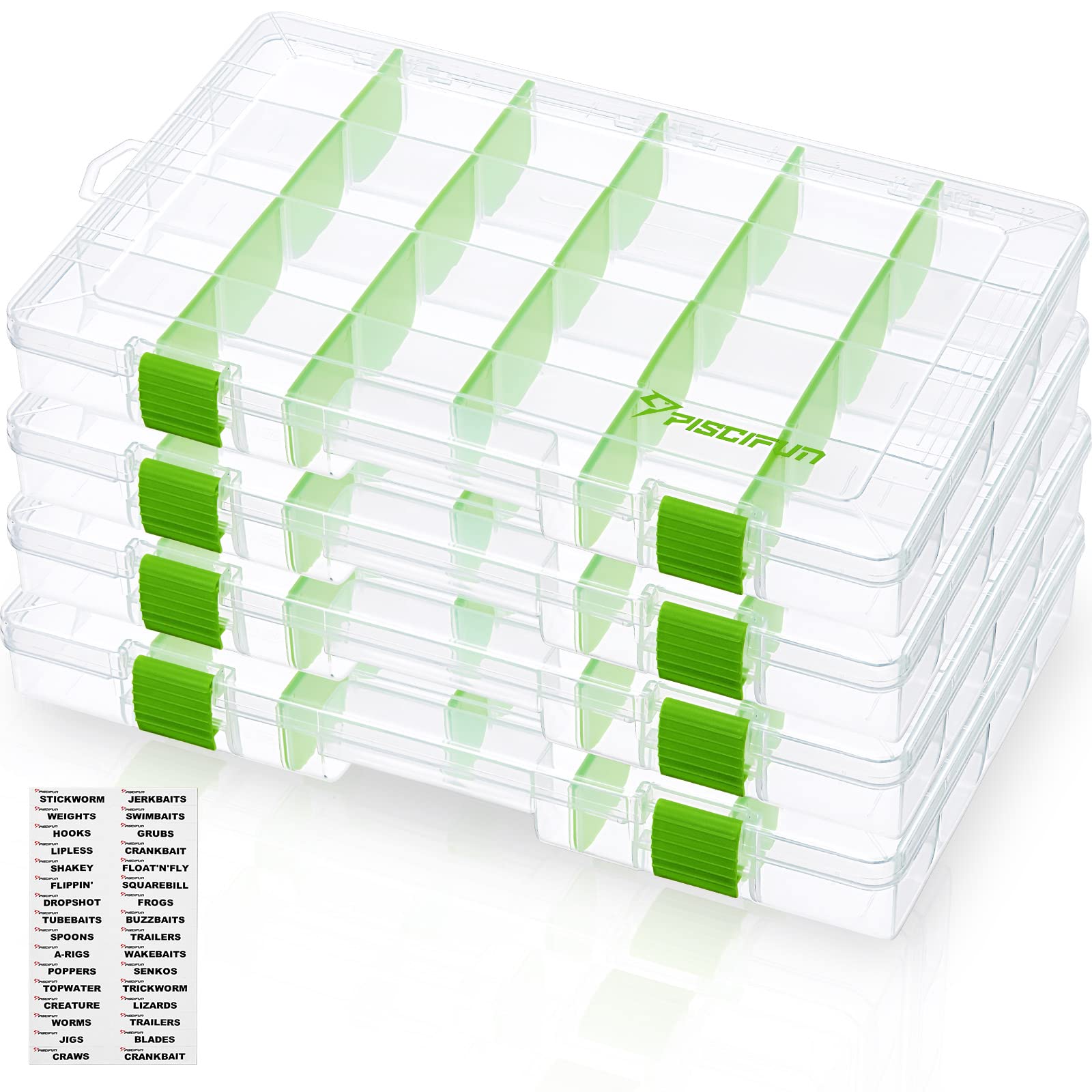 Piscifun 3700 tackle trays 4-pack front view