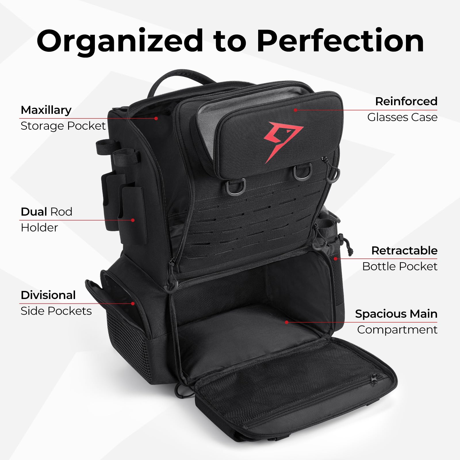 Top opening for quick access on Piscifun 52L backpack
