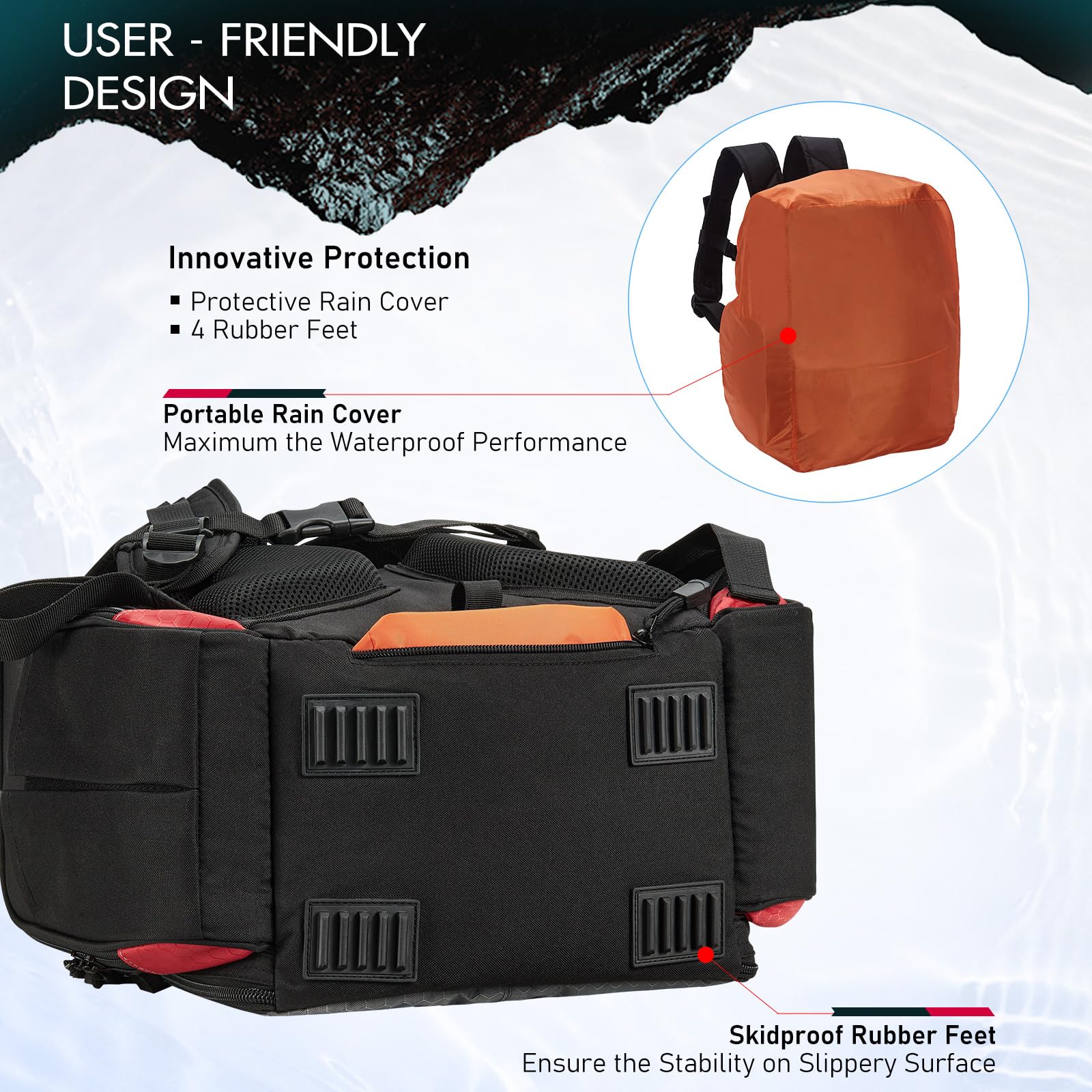 Ergonomic padded back and reflective safety strips