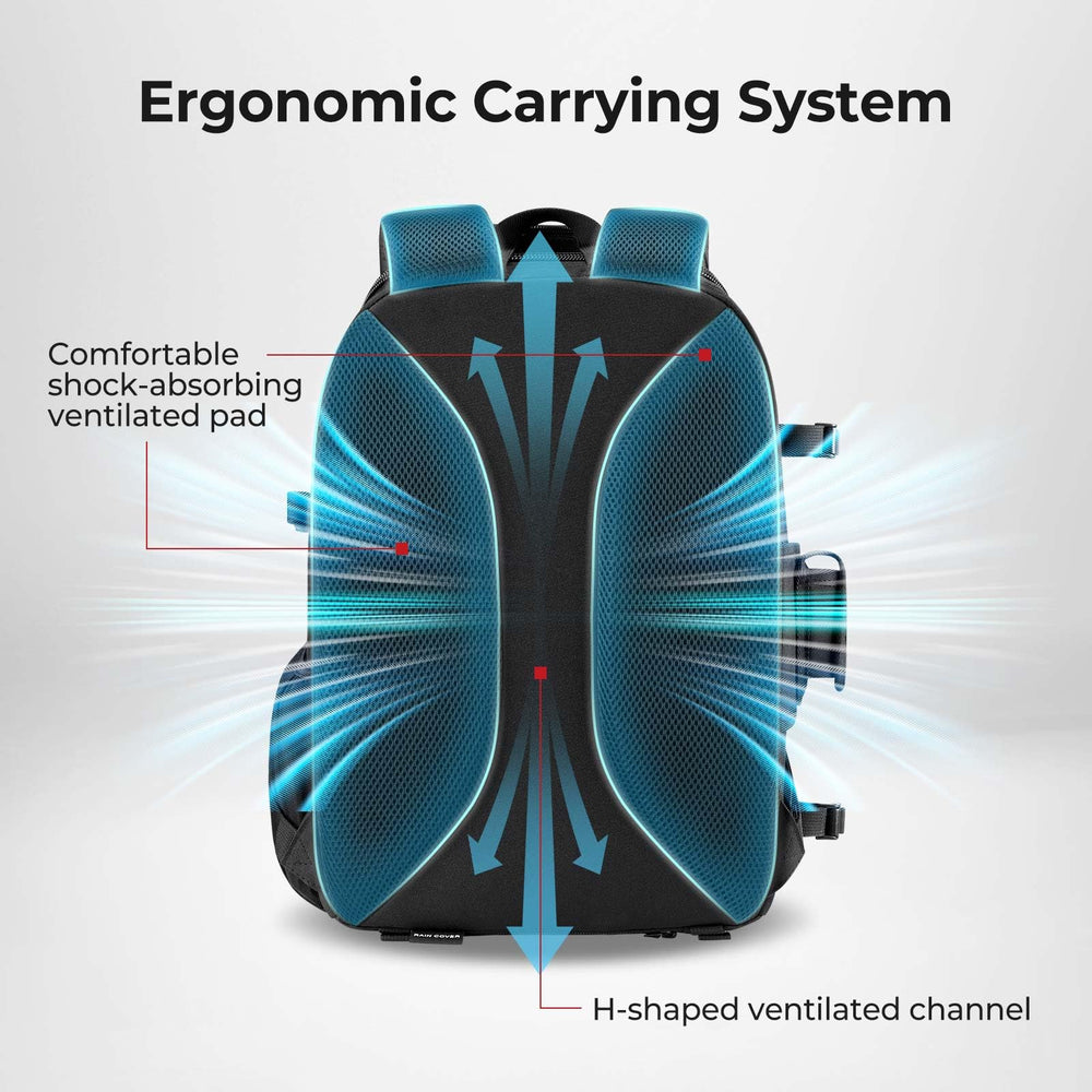 Piscifun ergonomic back padding provides breathable all-day comfort.