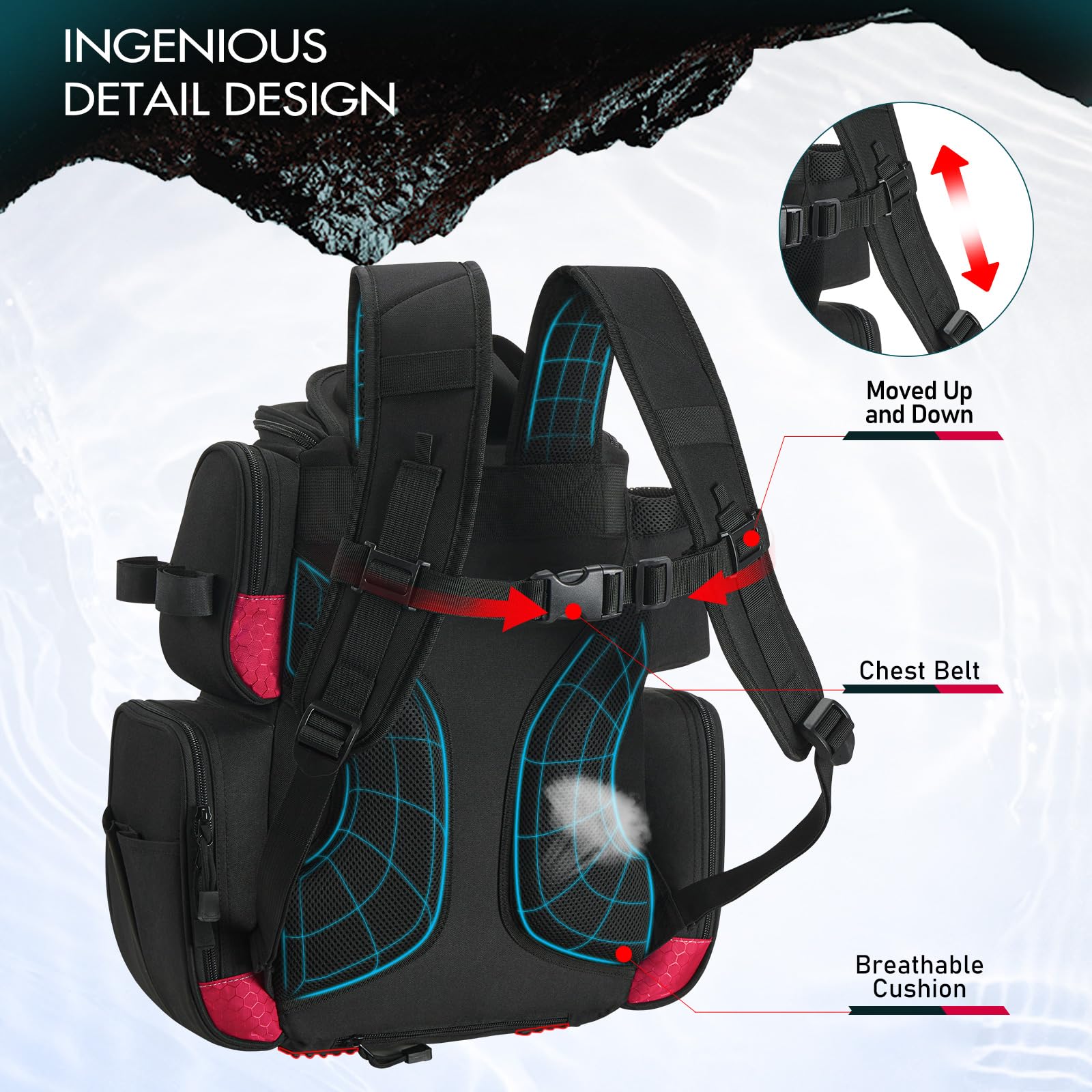 Hard molded sunglasses case included with backpack