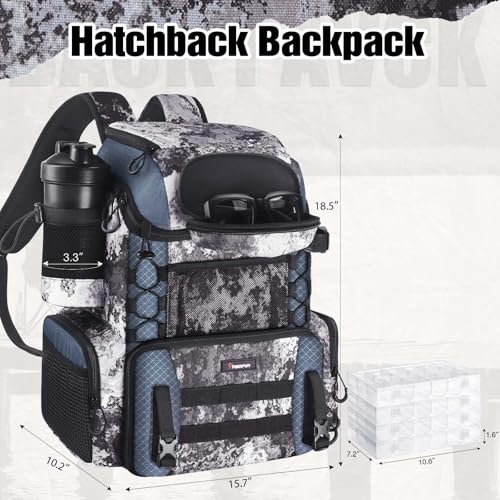 Piscifun backpack showing integrated rod holders for easy transport