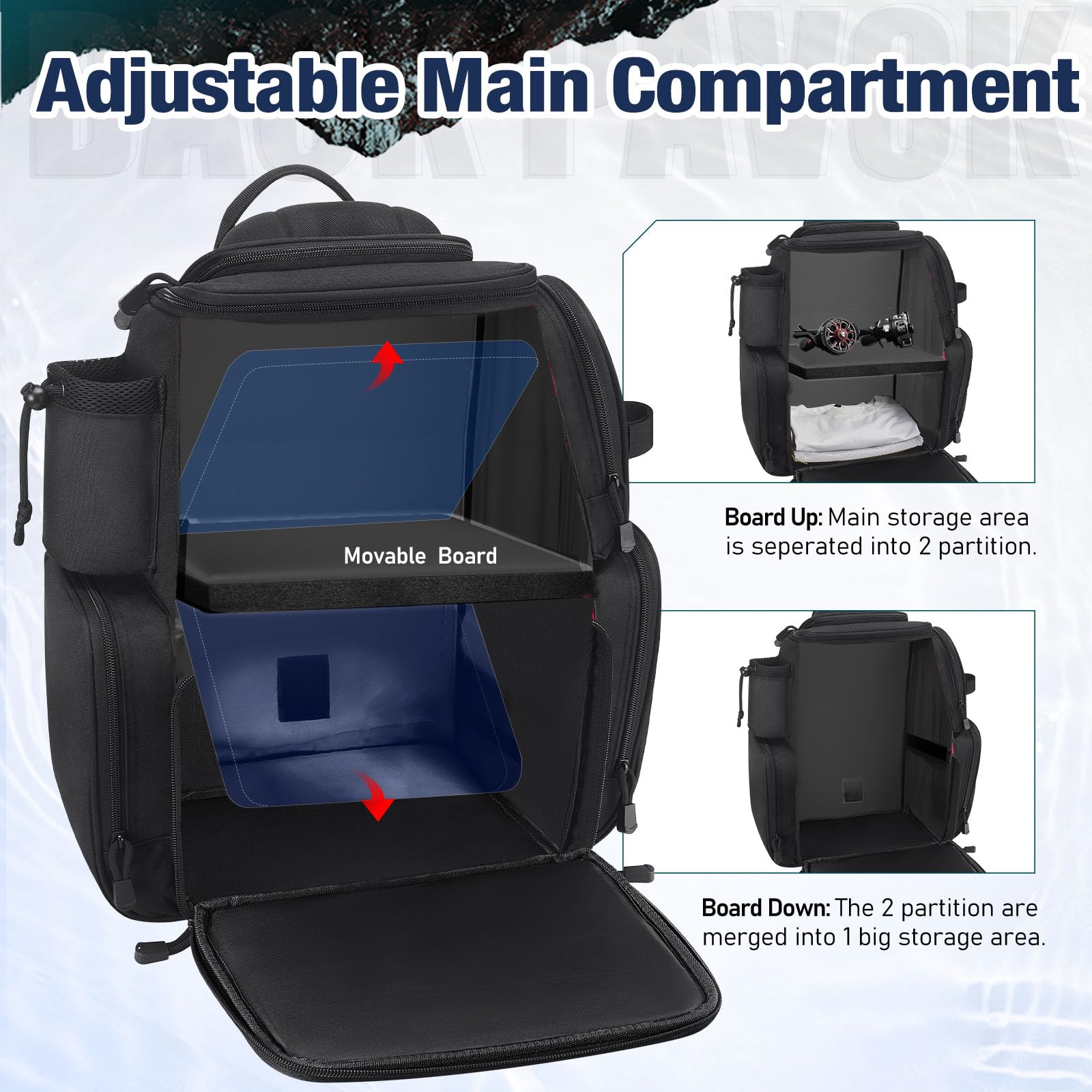 Piscifun fishing backpack rod holders ready gear for quick, on-water casting.