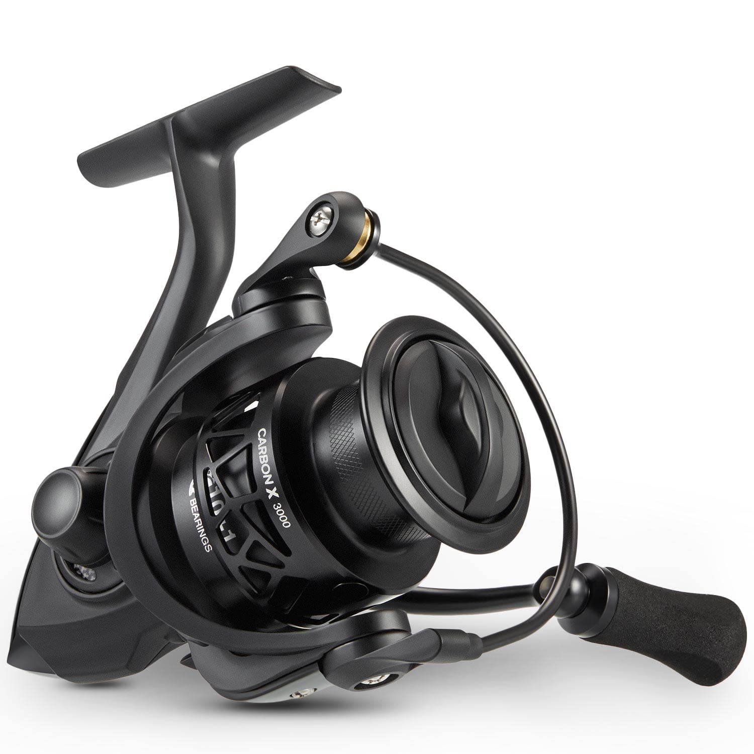 Piscifun Carbon X spinning reel front view highlights feather-light carbon frame for long casts