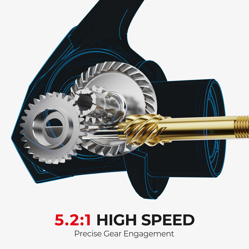 Piscifun Carbon XT spool detail with dual-color finish and weight-saving clip