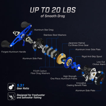 Piscifun Chaos XS brass main gear supports reliable performance under load.