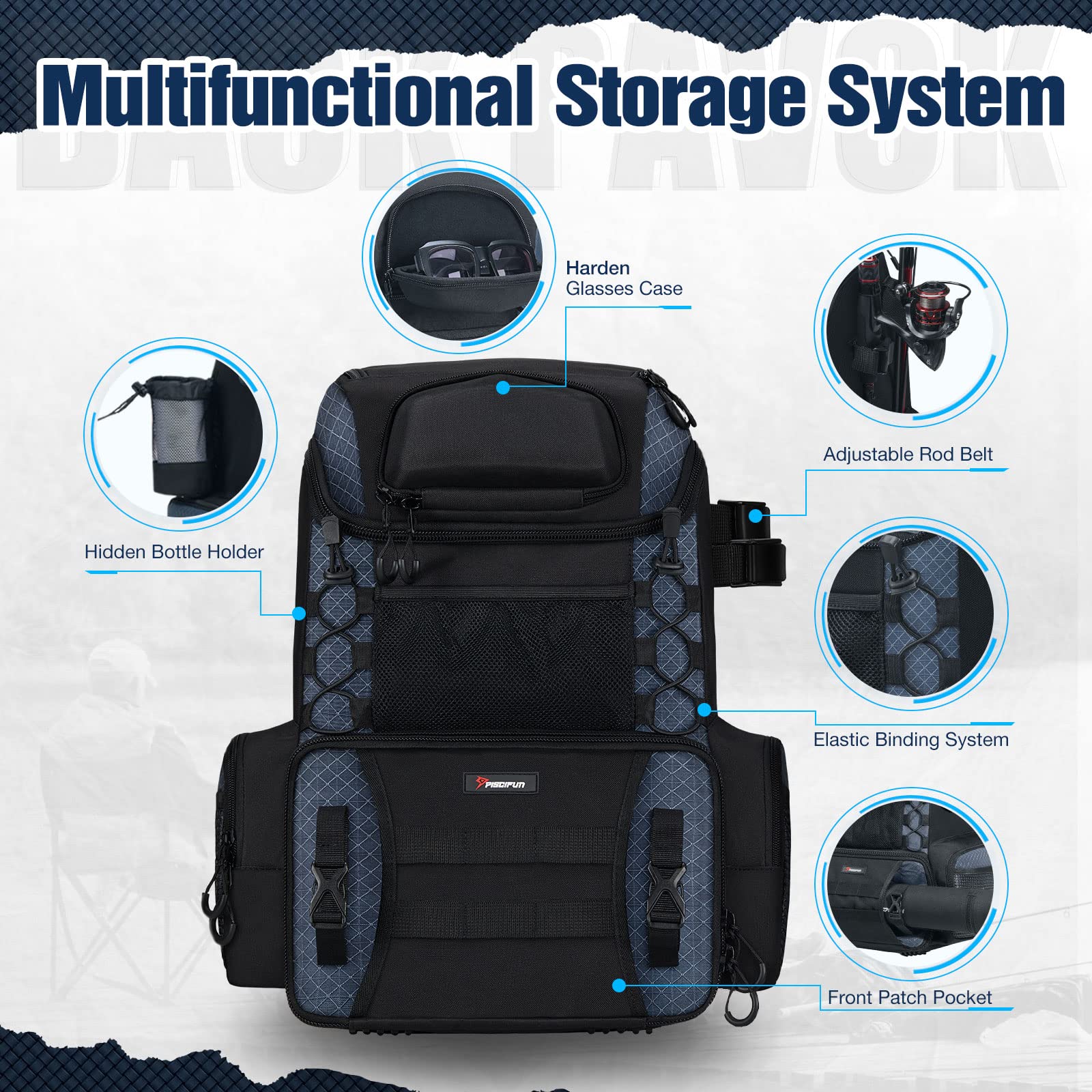 Back view showing breathable back pad and ergonomic straps