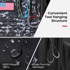 Piscifun fishing tackle backpack main compartment fits tackle boxes and clothing.