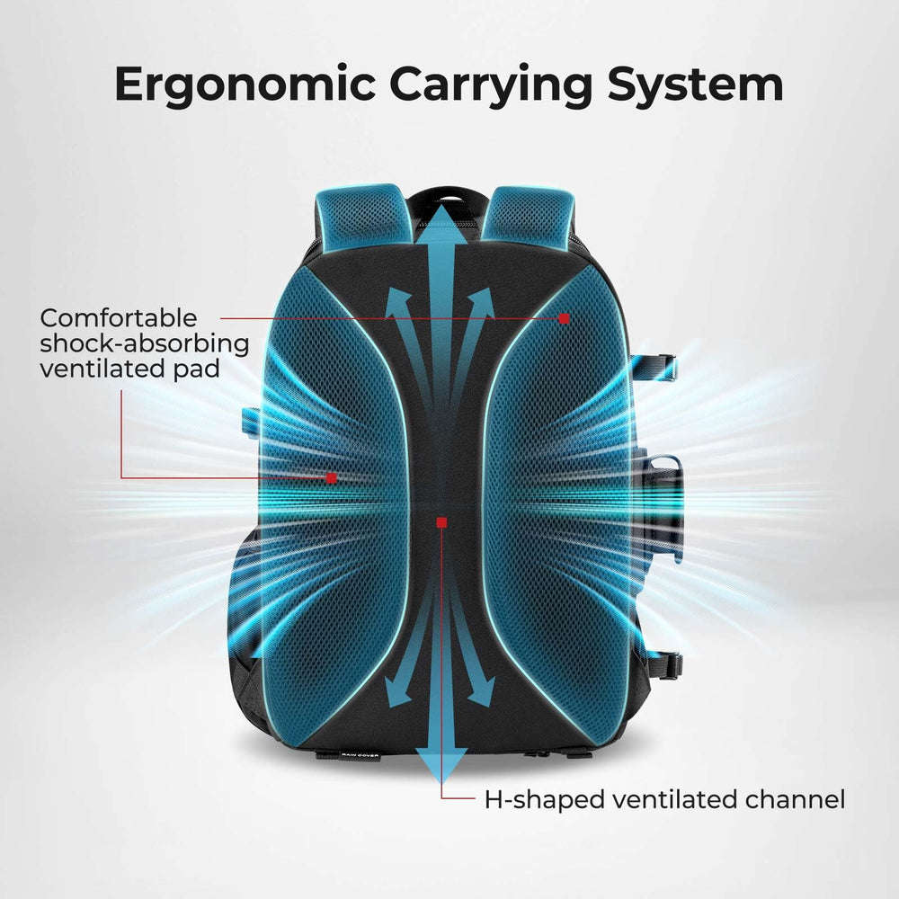 Piscifun back compartment opens wide for tackle boxes and clothing, simplifying quick item access.