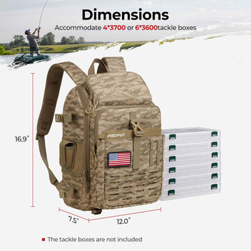 Piscifun fishing tackle backpack side strap, versatile hanging options for tools.