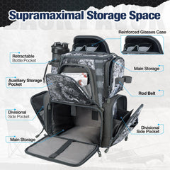 Interior 18-compartment layout with SBS zippers