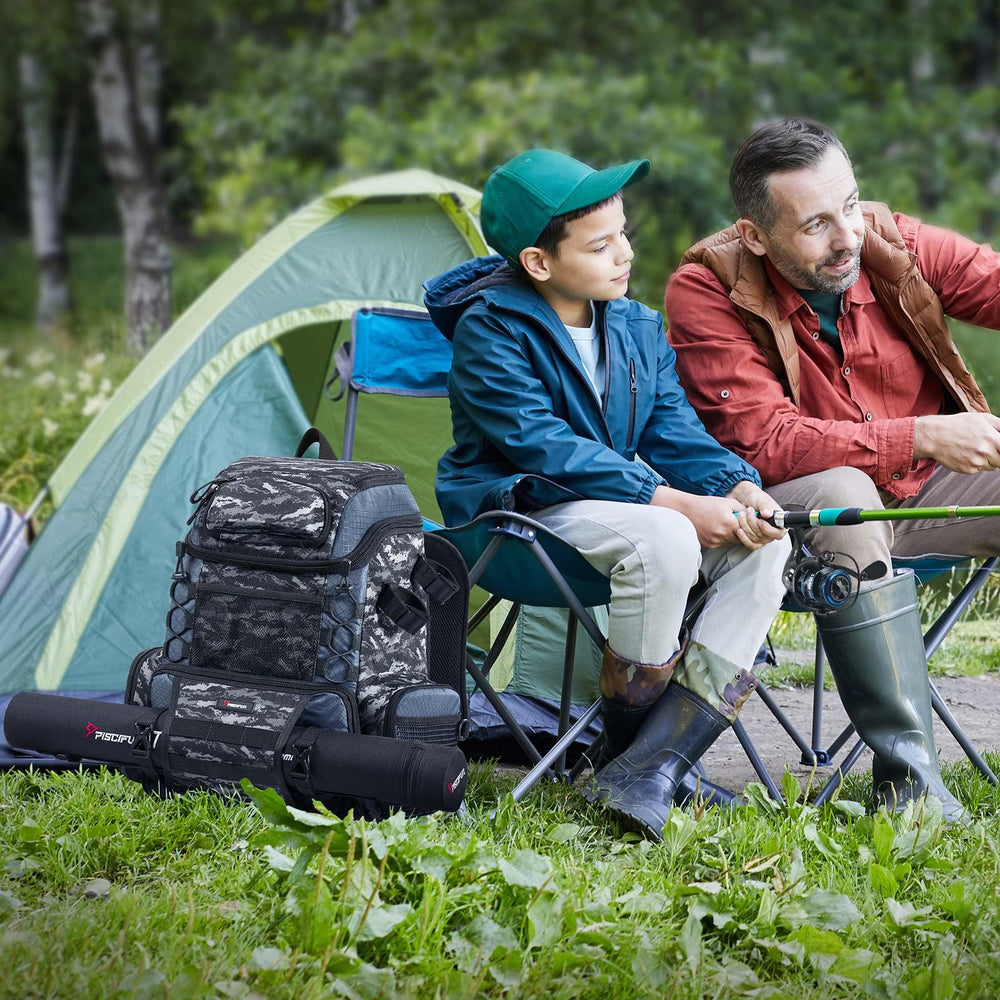 Piscifun Hatchback Backpack adjustable straps distribute weight for comfortable all-day wear.