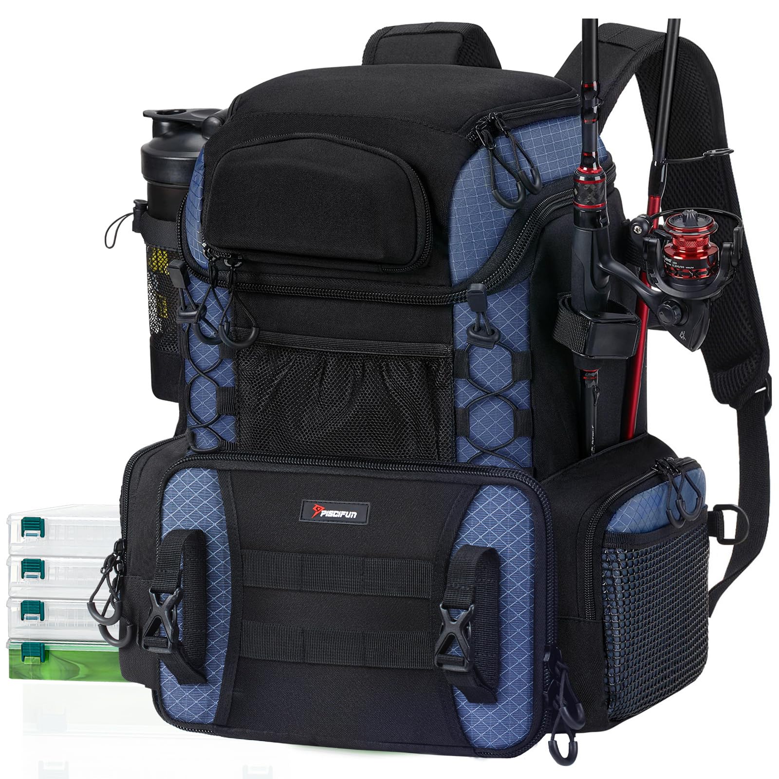 Piscifun Hatchback backpack water-resistant fabric protects gear during fishing trips