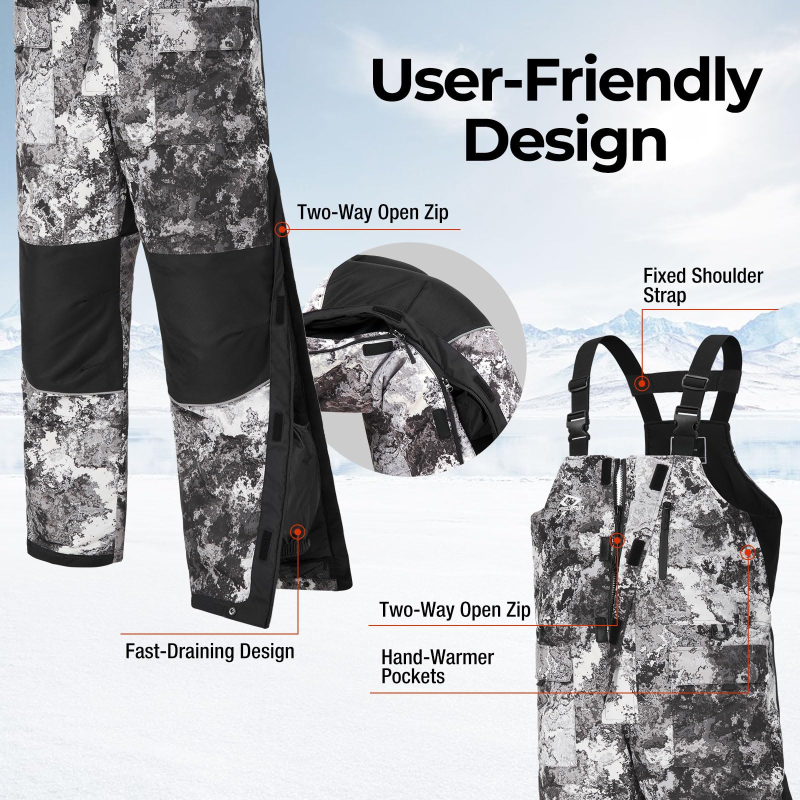 Piscifun knee protection with EVA plate offers rugged durability on ice.